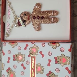 Betsey Johnson Gingerbread man necklace